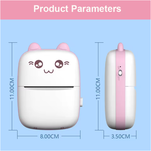 NEKOPrint™ Mini Thermal Printer – Inkless Bluetooth Printer for Stickers & Photos